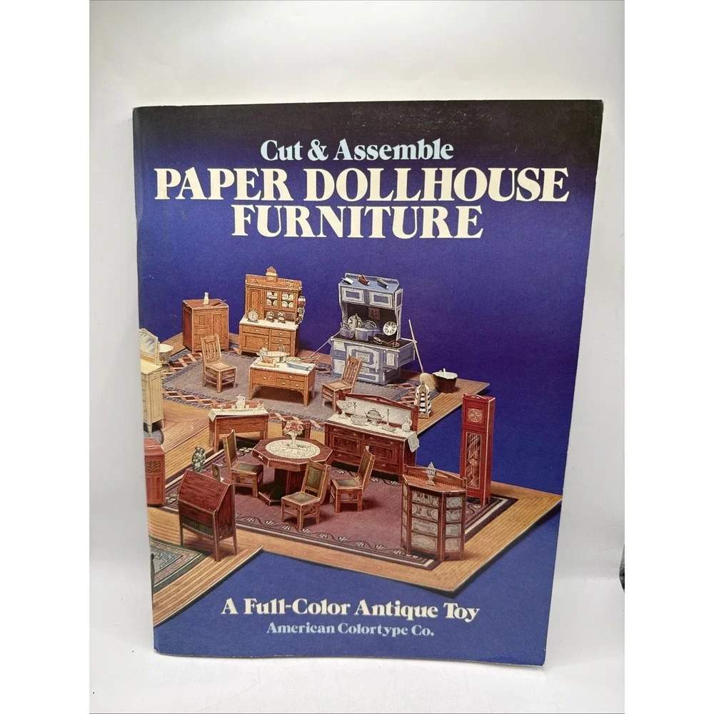 Vintage New Cut and Assemble Paper Dollhouse Furniture A Full Color Antique Toy